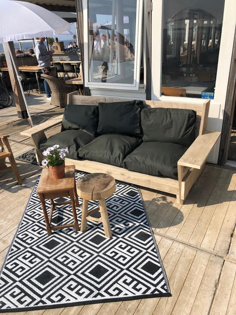 lounge set, bank van steigerhout inclusief kussens in diverse kleuren